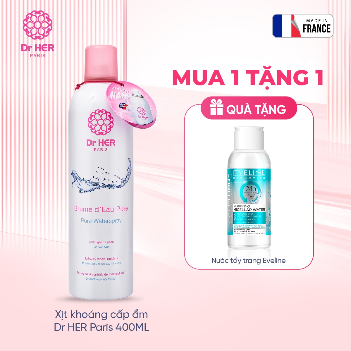 Xịt khoáng cấp ẩm Dr HER Paris 400ML