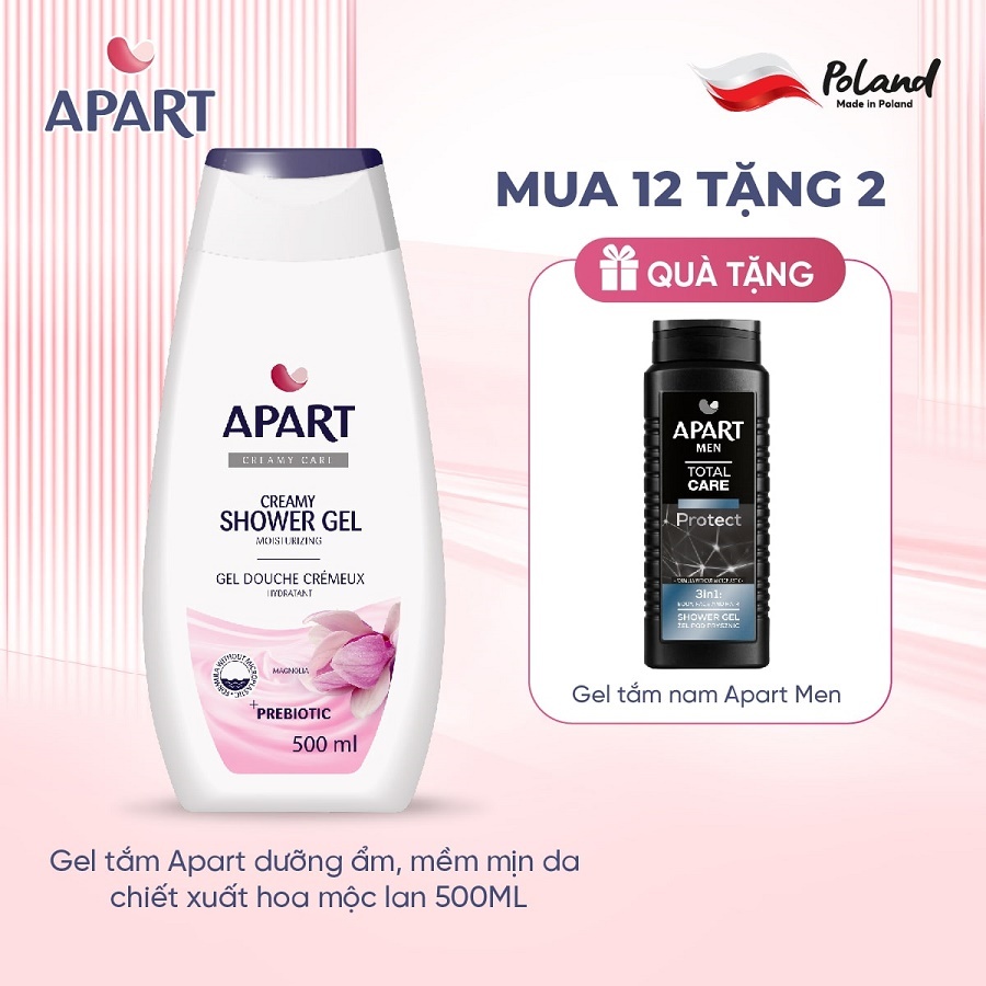 Combo 12 Gel tắm Apart dưỡng ẩm, mềm mịn da chiết xuất hoa mộc lan 500ML (APAR5344)
