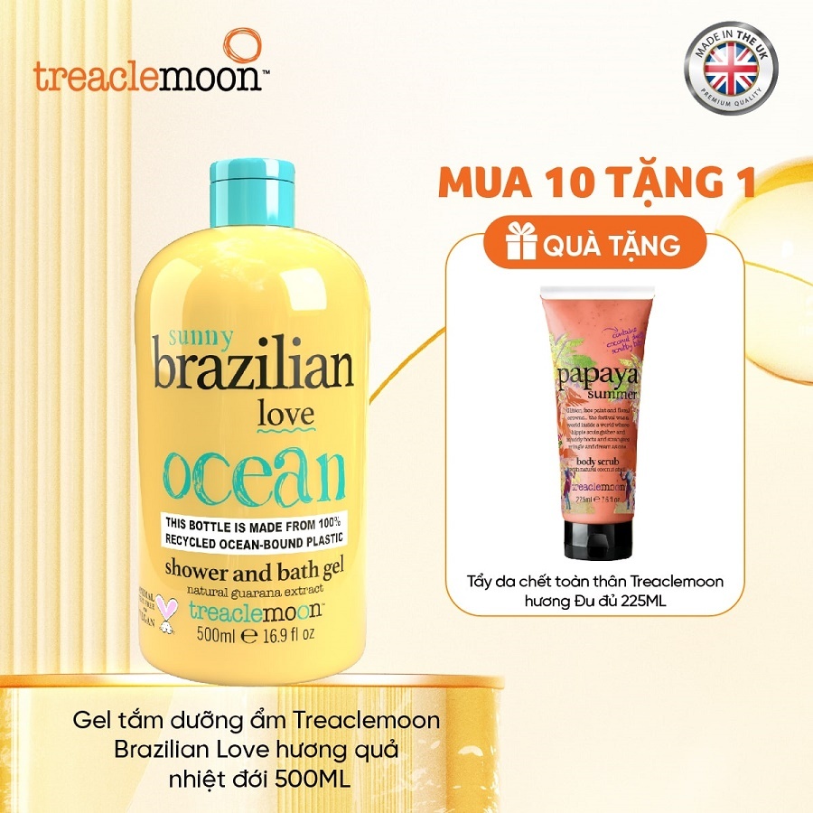 Combo 10 Gel tắm dưỡng ẩm Treaclemoon Brazilian Love hương quả nhiệt đới 500ML (MOON2630)