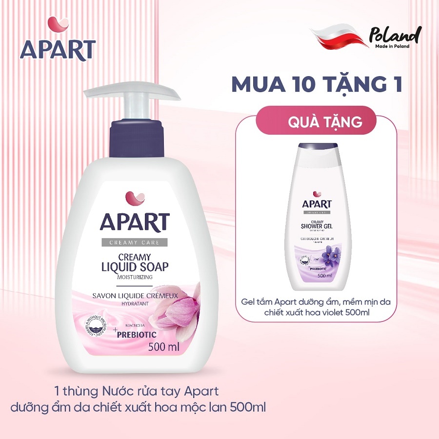 Combo 10 Nước rửa tay Apart dưỡng ẩm da chiết xuất hoa mộc lan 500ML (APAR5332)