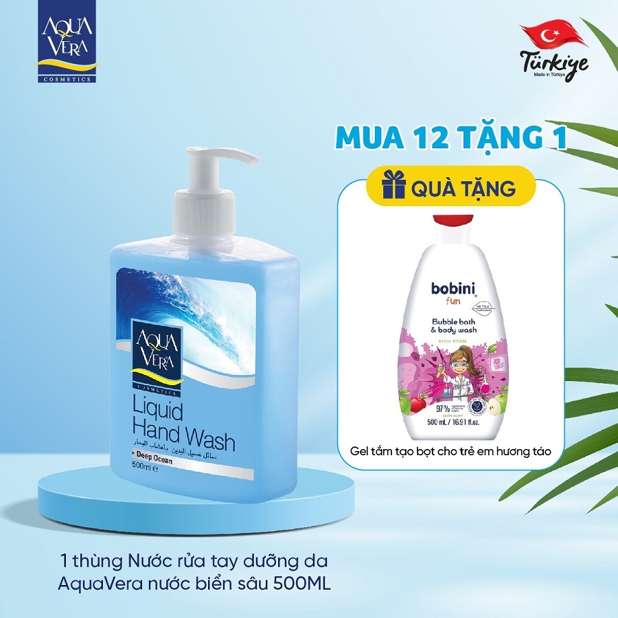 Combo 12 Nước rửa tay dưỡng da AquaVera nước biển sâu 500ML (AQUA2004)
