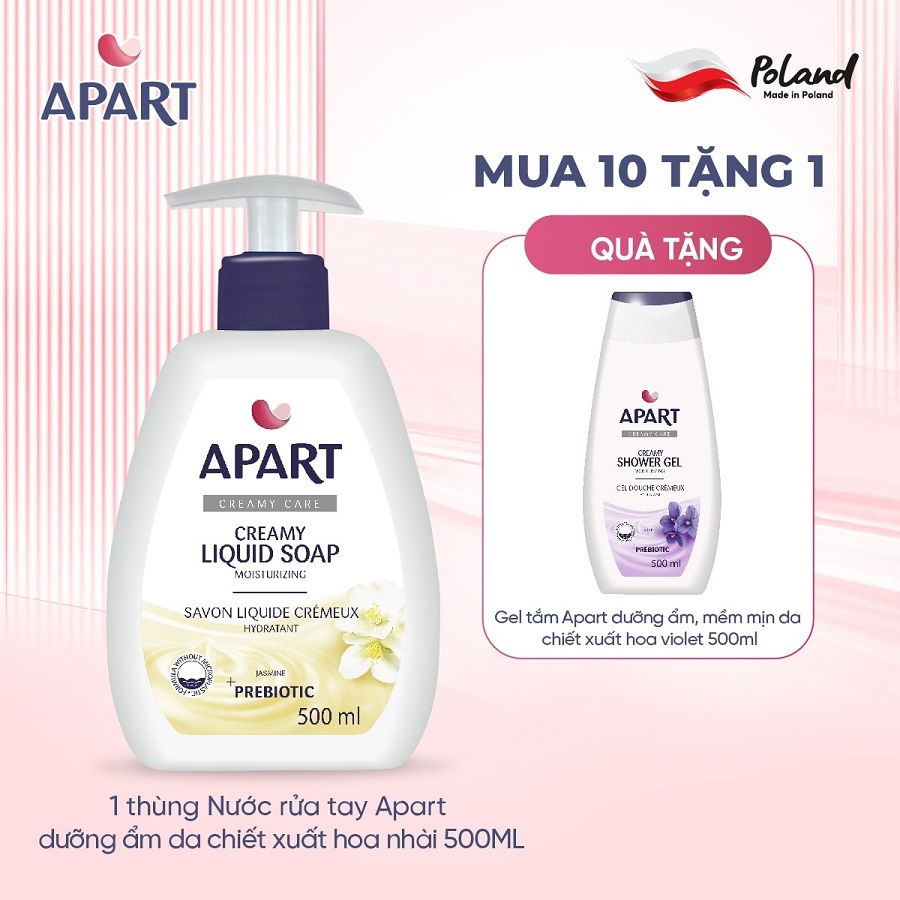 Combo 10 Nước rửa tay Apart dưỡng ẩm da chiết xuất hoa nhài 500ML (APAR5334)