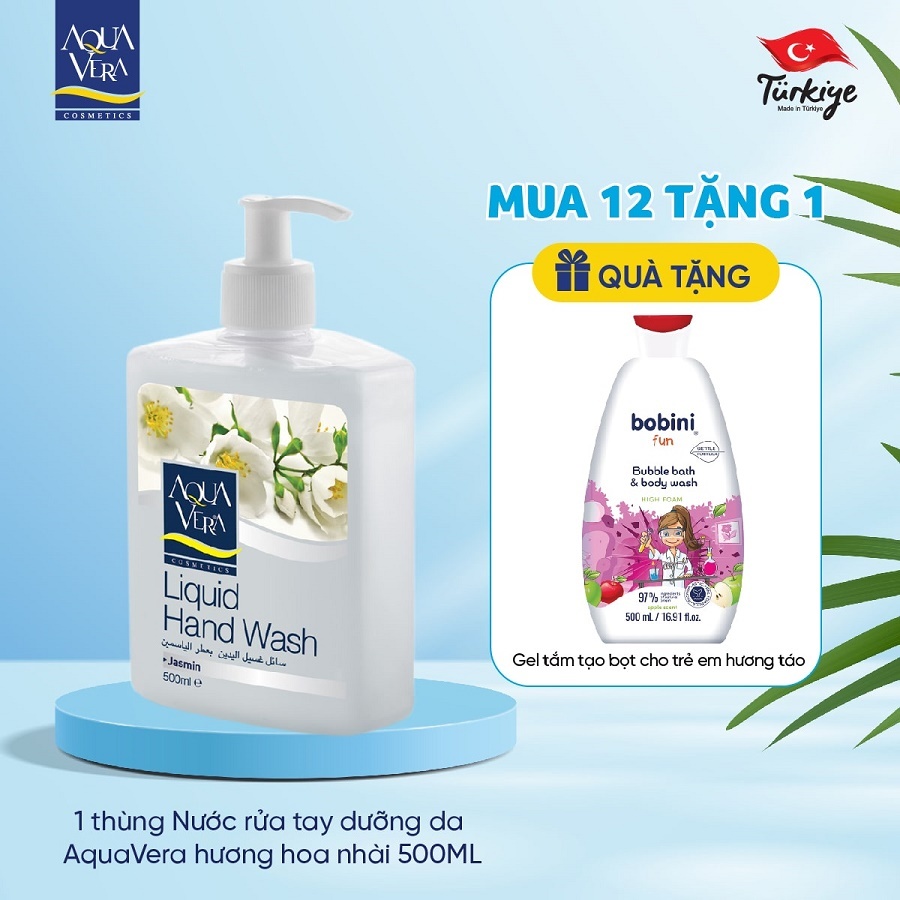 Combo 12 Nước rửa tay dưỡng da AquaVera hương hoa nhài 500ML (AQUA2001)