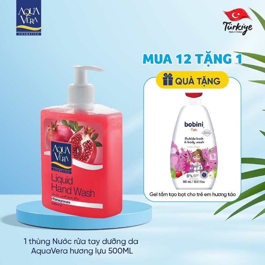 Combo 12 Nước rửa tay dưỡng da AquaVera hương lựu 500ML (AQUA2006)