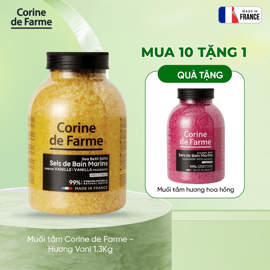 Combo 10 Muối tắm Corine de Farme - Hương Vani 1.3Kg (CDFM3010)