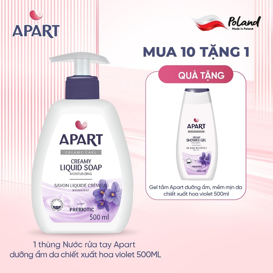 Combo 10 Nước rửa tay Apart dưỡng ẩm da chiết xuất hoa violet 500ML (APAR5336)