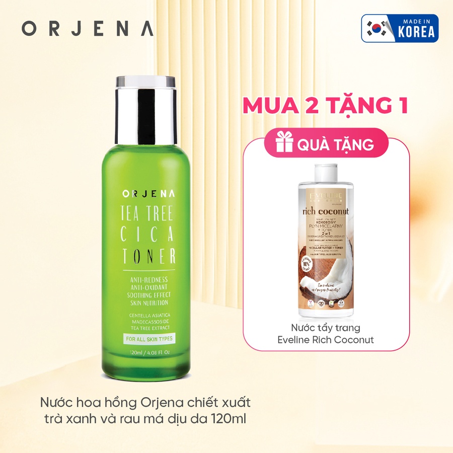 Combo 2 Nước hoa hồng Orjena chiết xuất trà xanh và rau má dịu da 120ML (ORJE8485)