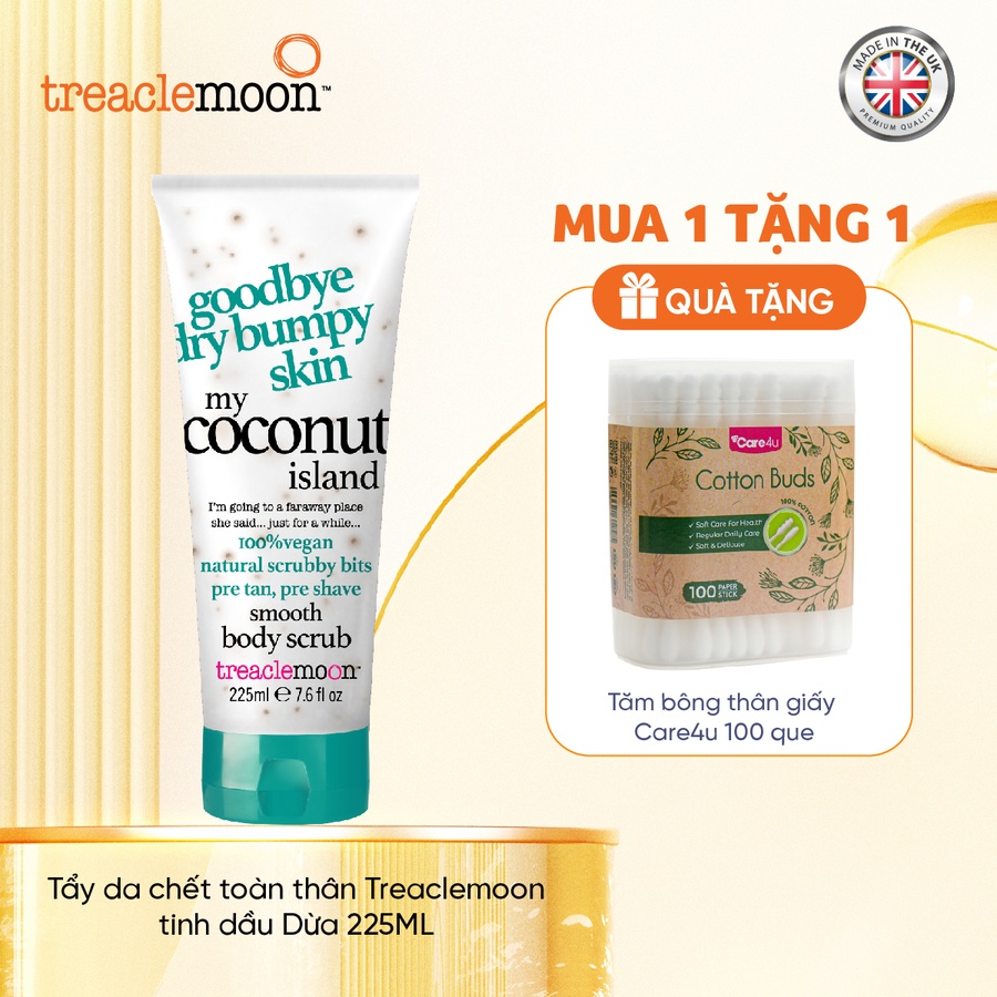 Tẩy da chết toàn thân Treaclemoon tinh dầu dừa 225ML