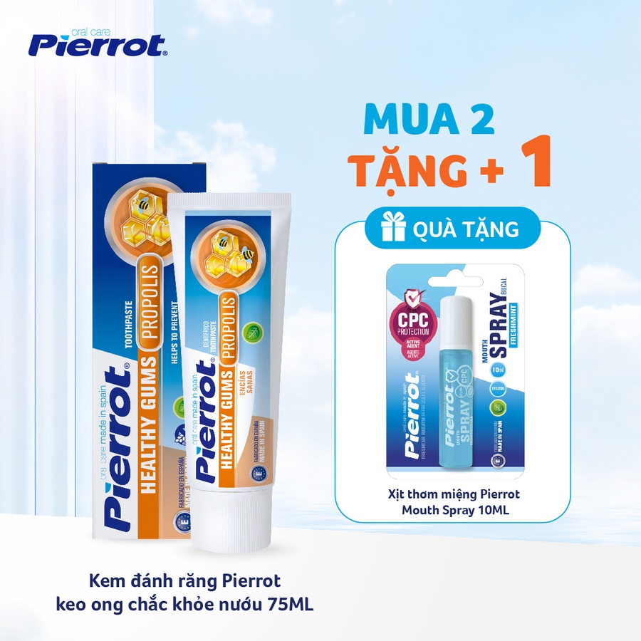 Combo 2 Kem đánh răng Pierrot keo ong chắc khỏe nướu 75ML (PIER0752)
