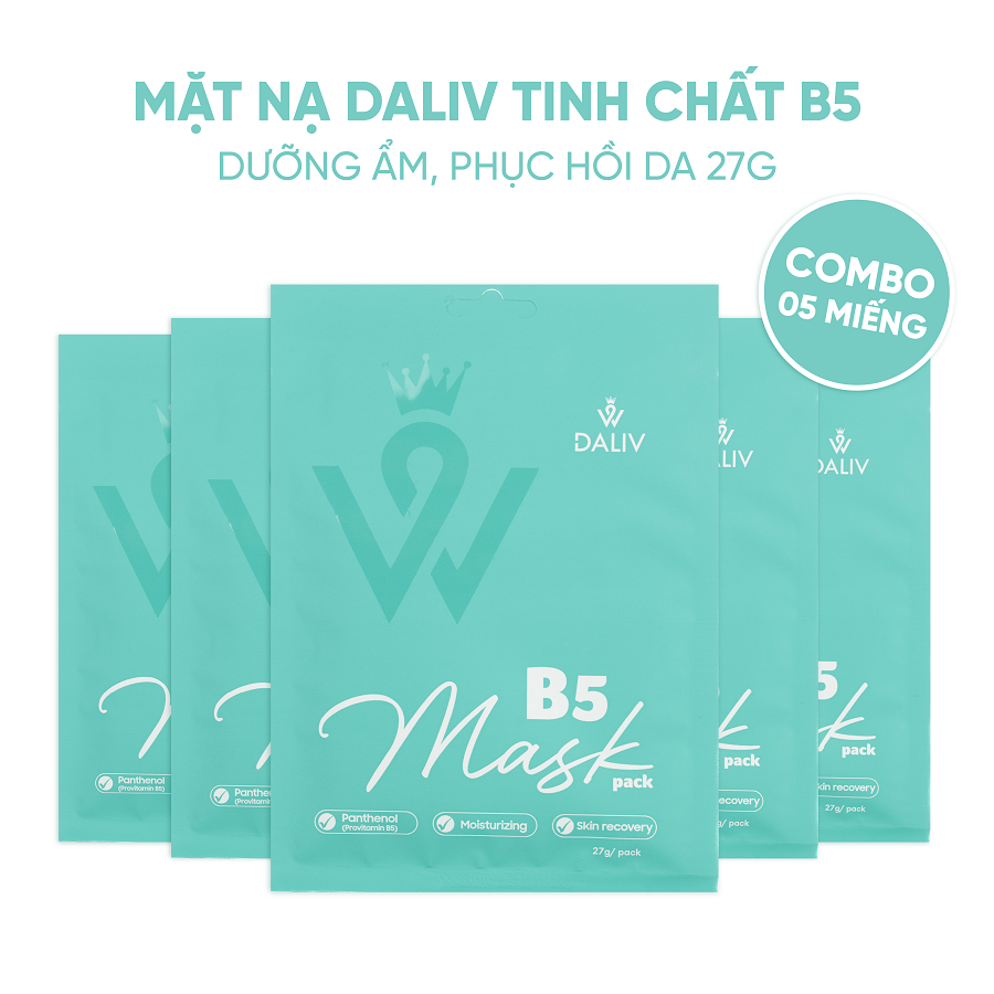 Combo 5 Mặt nạ Daliv tinh chất B5 dưỡng ẩm, phục hồi da 27g (DALI0858)