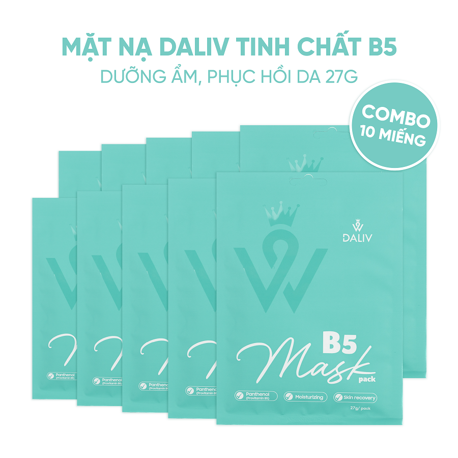 Combo 10 Mặt nạ Daliv tinh chất B5 dưỡng ẩm, phục hồi da 27g (DALI0858)