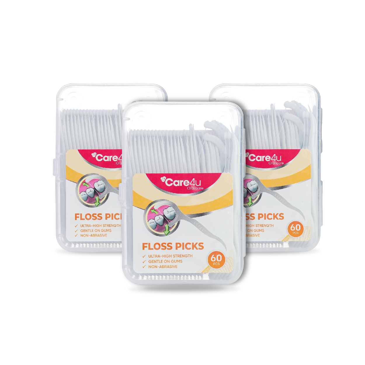 Combo 3 Chỉ kẽ răng Care4u hộp 60 chiếc (CARE6000T)
