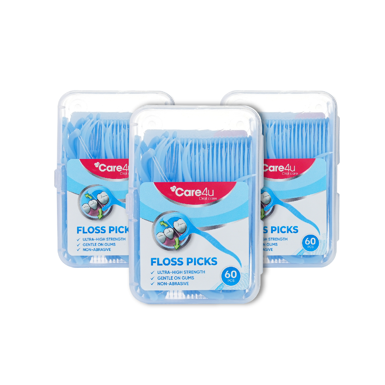 Combo 3 Chỉ kẽ răng Care4u hộp 60 chiếc (CARE6000X)