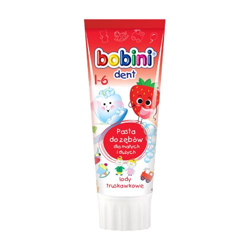 Kem đánh răng trẻ em Bobini hương kem dâu 1-6 tuổi 75ML