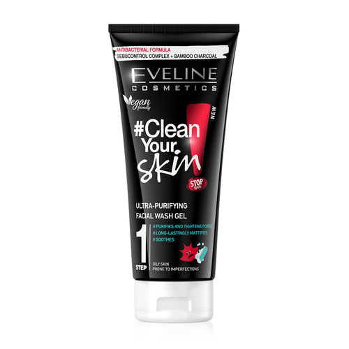 Gel rửa mặt Eveline Clean Your Skin sạch sâu, ngừa mụn 200ML