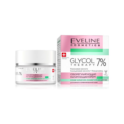 Kem dưỡng da Eveline Glycol Therapy kiềm dầu, ngừa mụn, làm sáng da 50ML