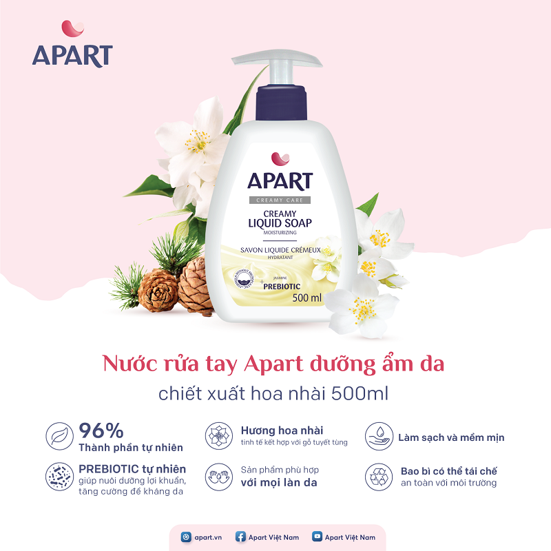 Nước rửa tay Apart dưỡng ẩm da chiết xuất hoa nhài 500ML 1