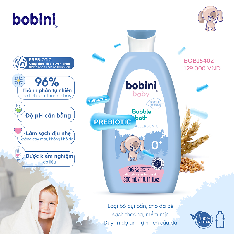 Gel tắm trẻ em Bobini Baby dịu nhẹ 1+ ngày tuổi 300ML 1