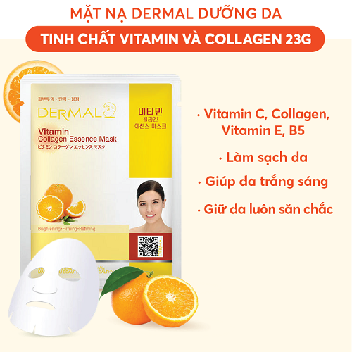 Mặt nạ Dermal dưỡng da tinh chất vitamin và collagen 23g 1