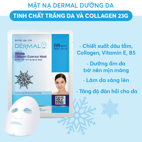 Mặt nạ Dermal dưỡng da tinh chất trắng da và collagen 23g 1