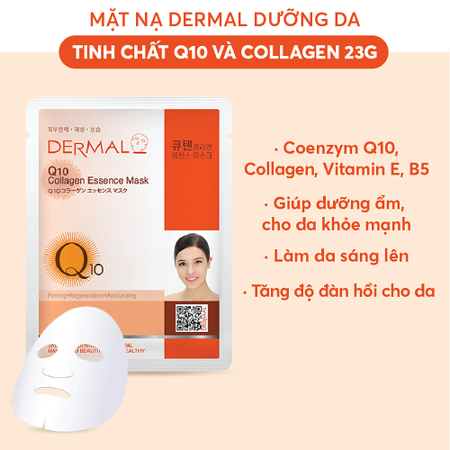 Mặt nạ Dermal dưỡng da tinh chất Q10 và collagen 23g 1