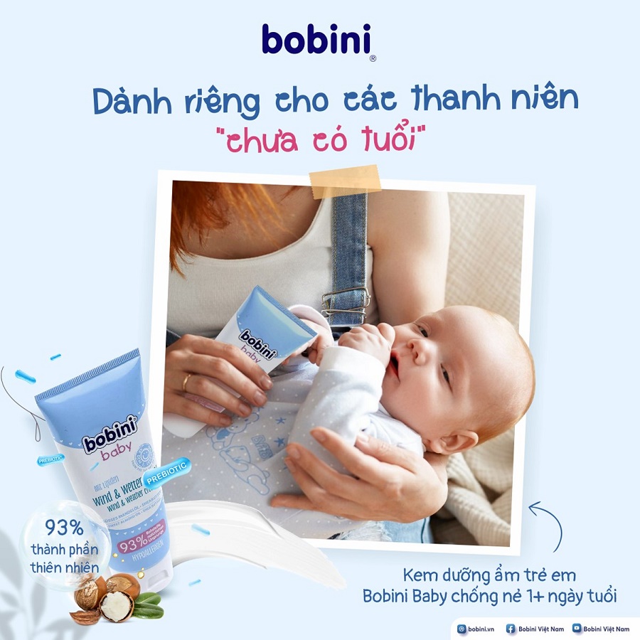 Kem dưỡng ẩm trẻ em Bobini Baby chống nẻ 1+ ngày tuổi 75ML 2