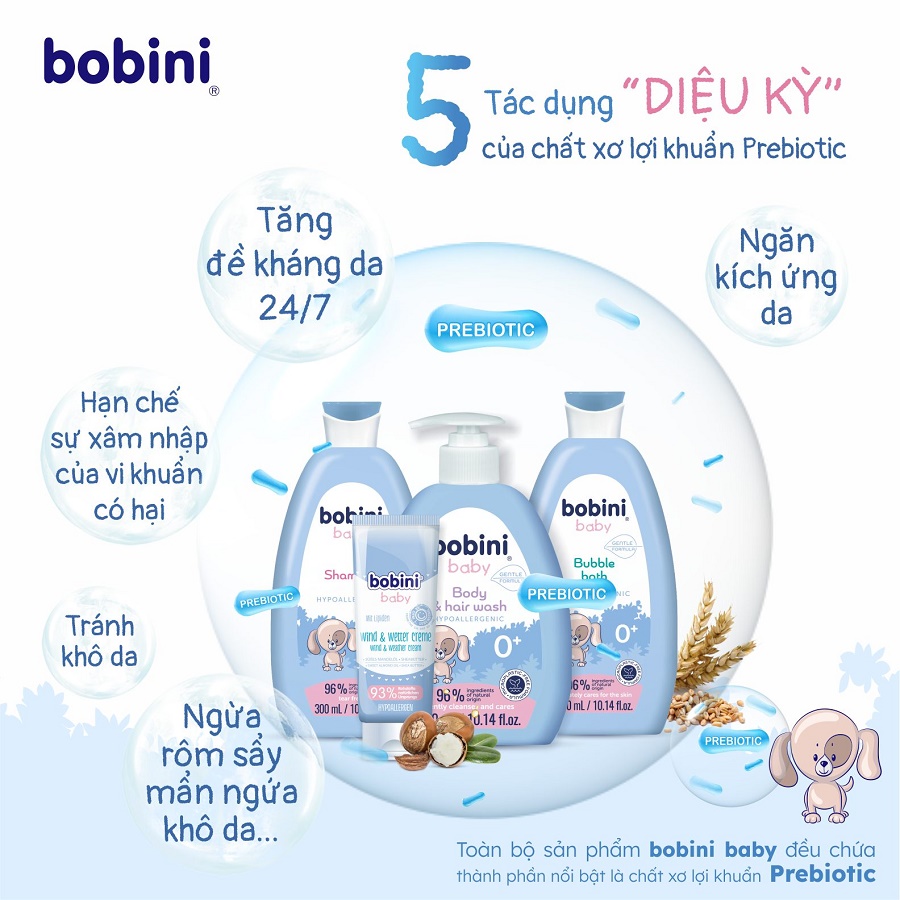 Gel tắm gội trẻ em Bobini Baby dịu nhẹ 1+ ngày tuổi 300ML 2