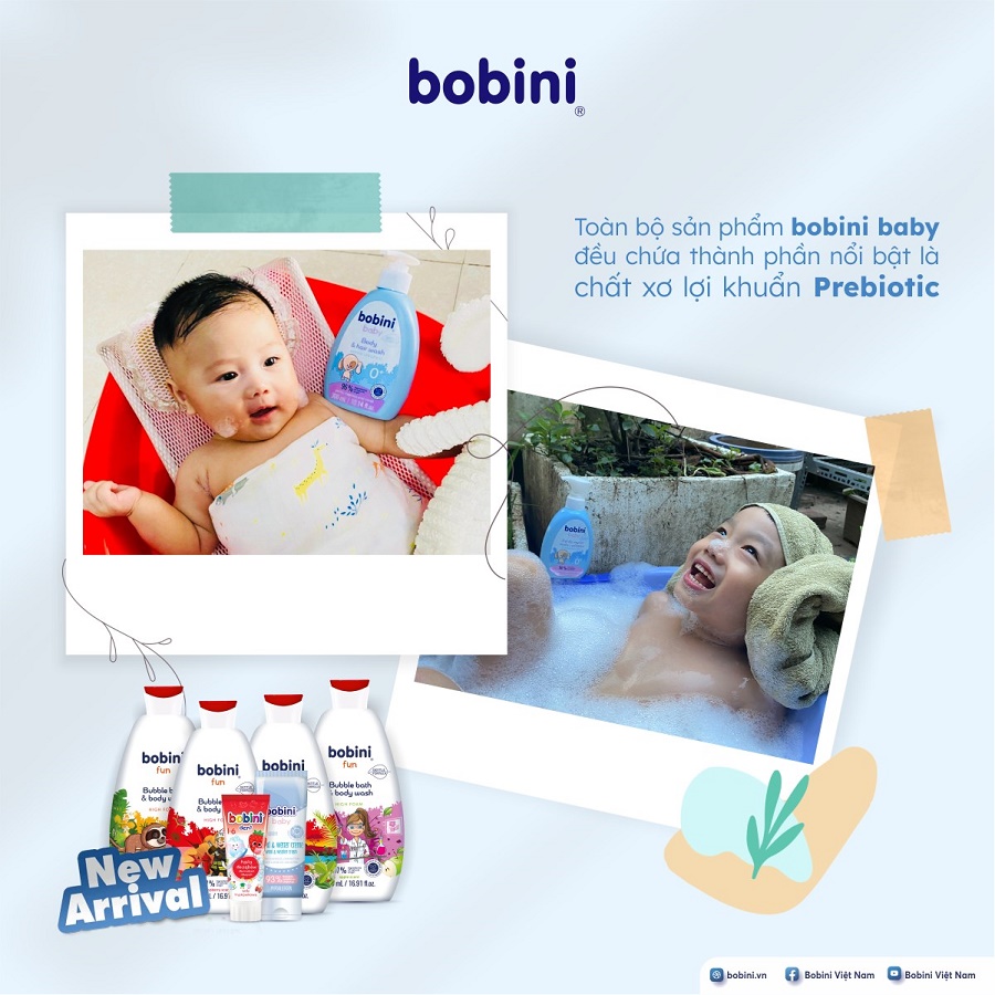 Gel tắm gội trẻ em Bobini Baby dịu nhẹ 1+ ngày tuổi 300ML 3