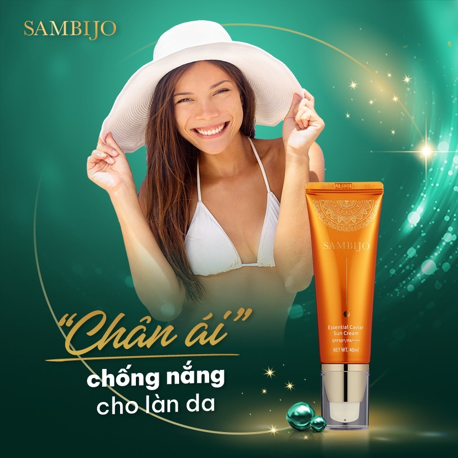 Kem chống nắng SAMBIJO nâng tông trắng hồng tinh chất Caviar SPF50+/PA++++ 40ML 2