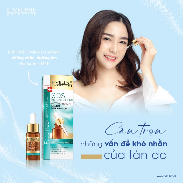 Tinh chất Eveline Facemed+ chống nhăn, dưỡng ẩm Hyaluronic 18ML 1