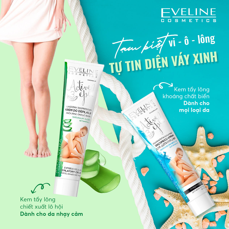 Kem tẩy lông Eveline Active Epil chiết xuất lô hội cho da nhạy cảm 125ML 2