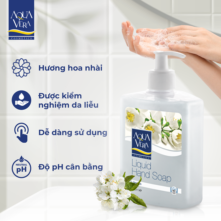 Nước rửa tay dưỡng da AquaVera hương hoa nhài 500ML 1