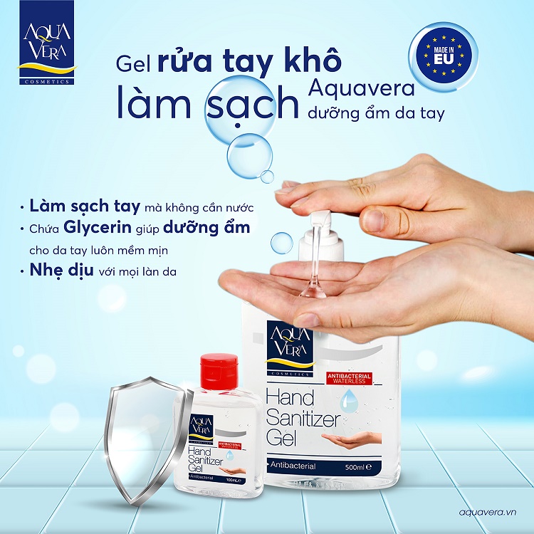 Gel rửa tay khô AquaVera kháng khuẩn 500ML 1