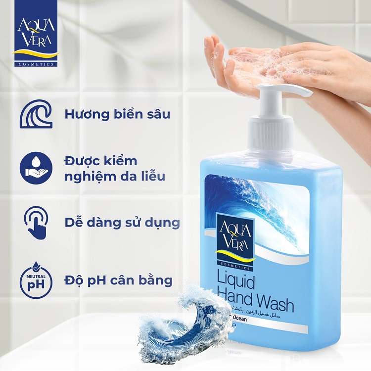 Nước rửa tay dưỡng da AquaVera nước biển sâu 500ML 1