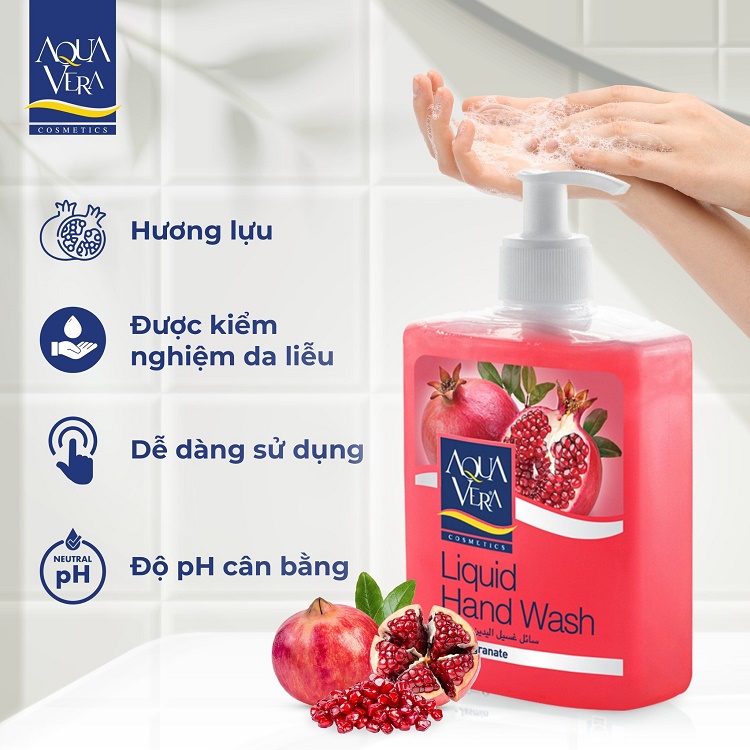 Nước rửa tay dưỡng da AquaVera hương lựu 500ML 1