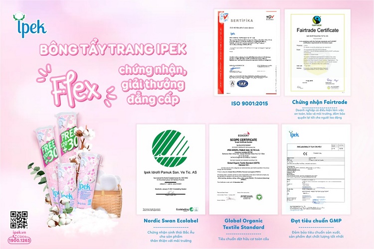 Bông tẩy trang Ipek siêu mềm mịn 80 miếng 3