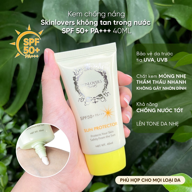 Kem chống nắng Skinlovers không tan trong nước SPF 50+ PA+++ 40ML 3