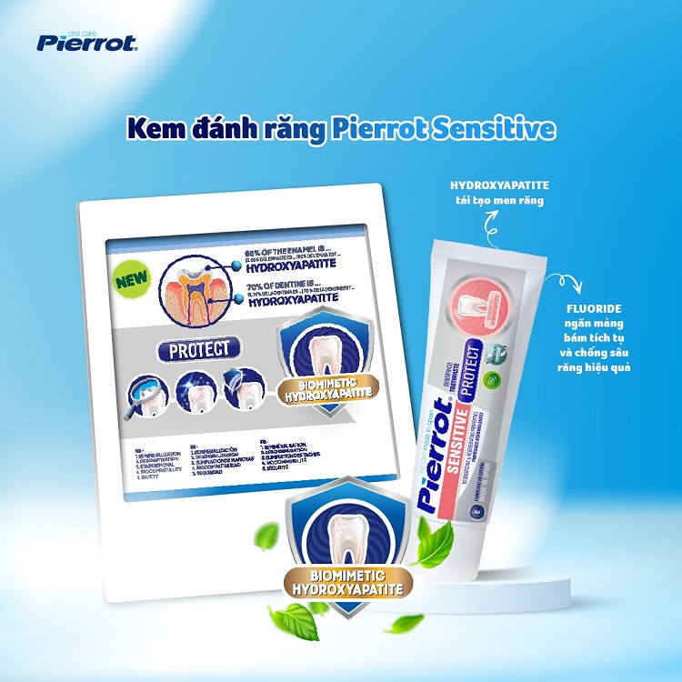 Kem đánh răng giảm ê buốt Pierrot Sensitive bảo vệ men răng, ngừa sâu răng 75ML 2