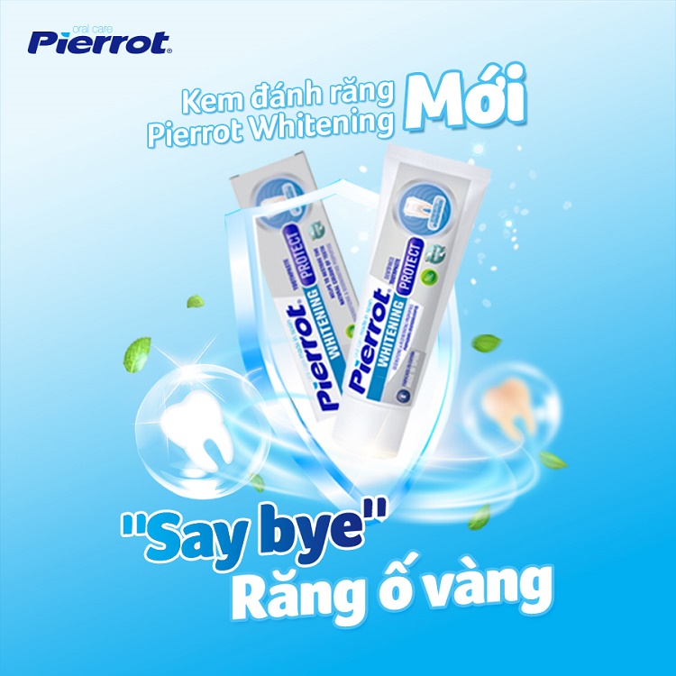 Kem đánh răng Pierrot Whitening trắng răng tự nhiên, chống ố vàng 75ML 2