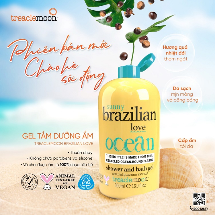 Gel tắm dưỡng ẩm Treaclemoon Brazilian Love hương quả nhiệt đới 500ML 2