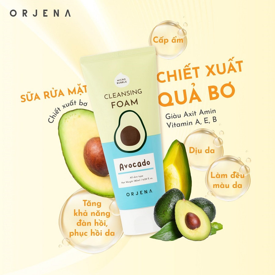 Sữa rửa mặt Orjena chiết xuất quả bơ 180ML 3