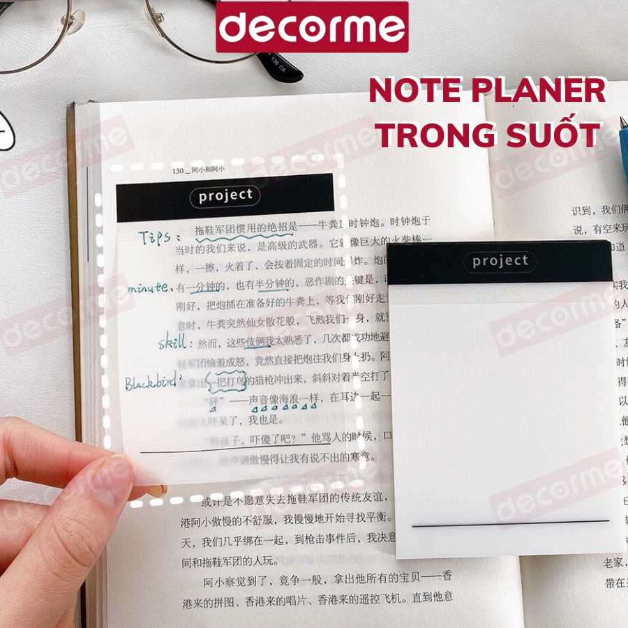 Giấy note planer trong suốt