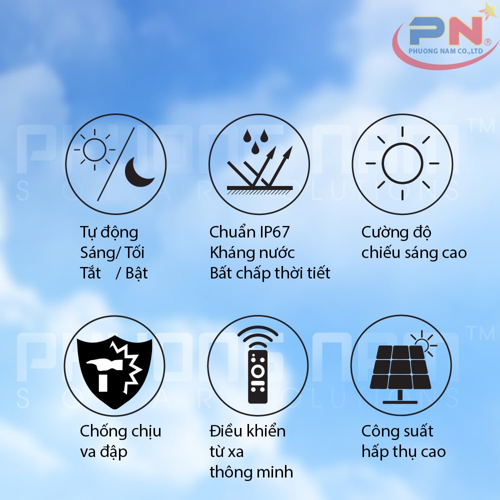 Đèn năng lượng mặt trời Phương Nam Solar không tốn tiền điện lên đến 10 năm