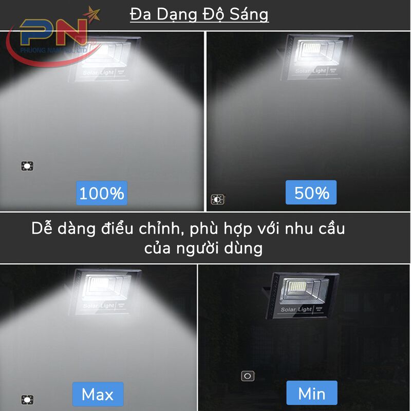 Đèn LED Năng Lượng Mặt Trời Solar Light 100W (4 Khoang)