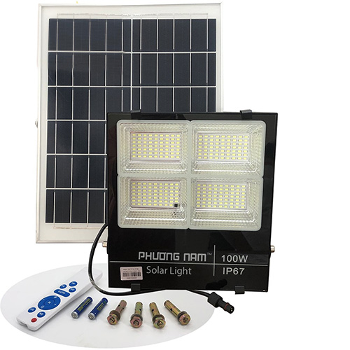 Đèn LED Năng Lượng Mặt Trời Solar Light 100W (4 Khoang)