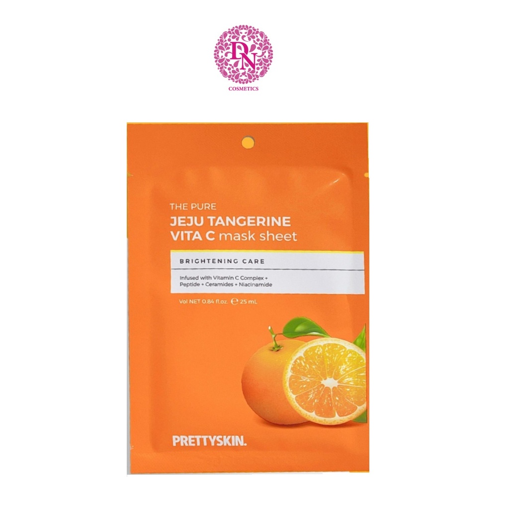 [HỘP 10 Miếng] - Mặt nạ dưỡng trắng da Vitamin C Pretty Skin The Pure Jeju Tangerine VITA C