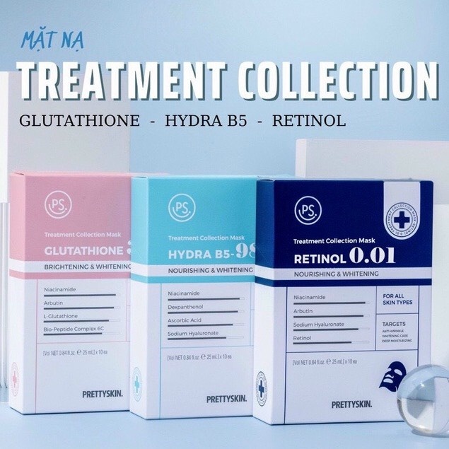 Mặt nạ retinol 0.01( hộp 5 miếng) PRETTYSKIN treatment collection mask retinol 0.01