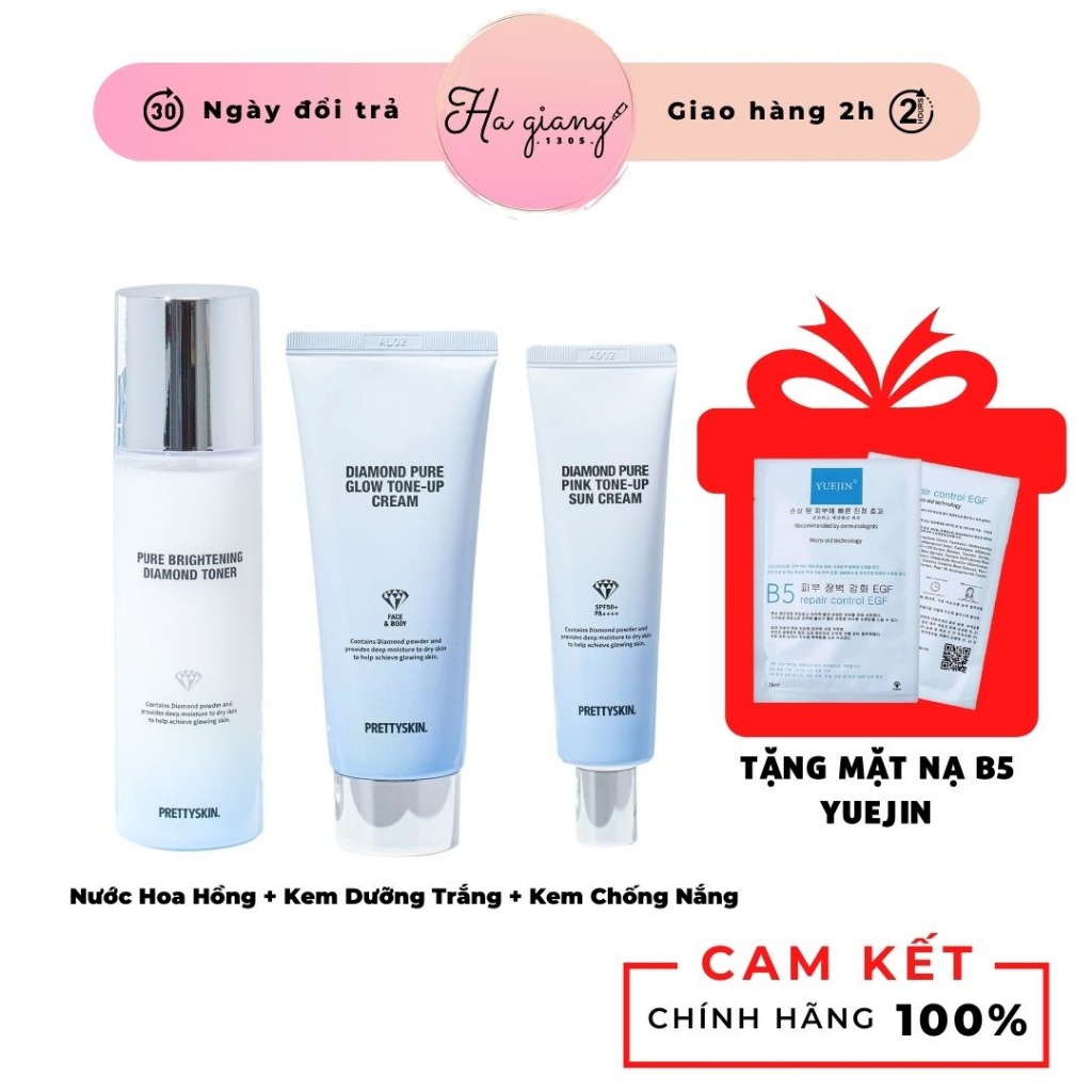 [PRETTYSKIN] Nước hoa hồng Pretty Skin kim cương pure brightening diamond