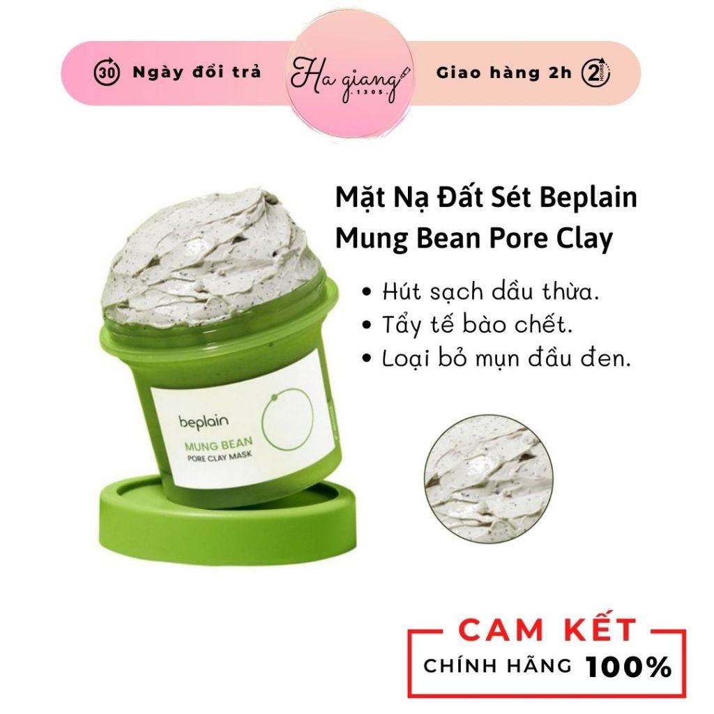 Mặt Nạ Đất Sét Beplain Mung Bean Pore Clay 120mL