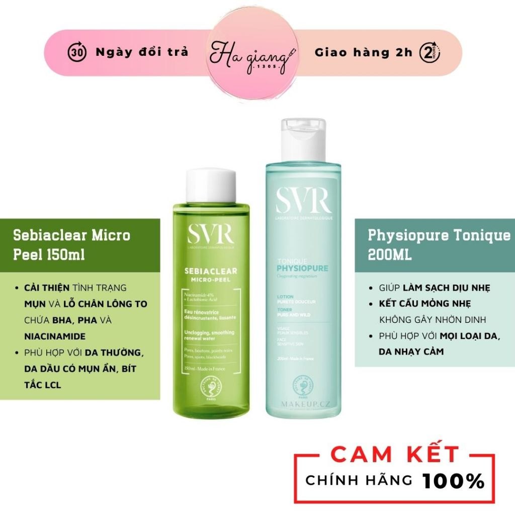 Nước hoa hồng SVR Physiopure Tonique cho da nhạy cảm 200ML